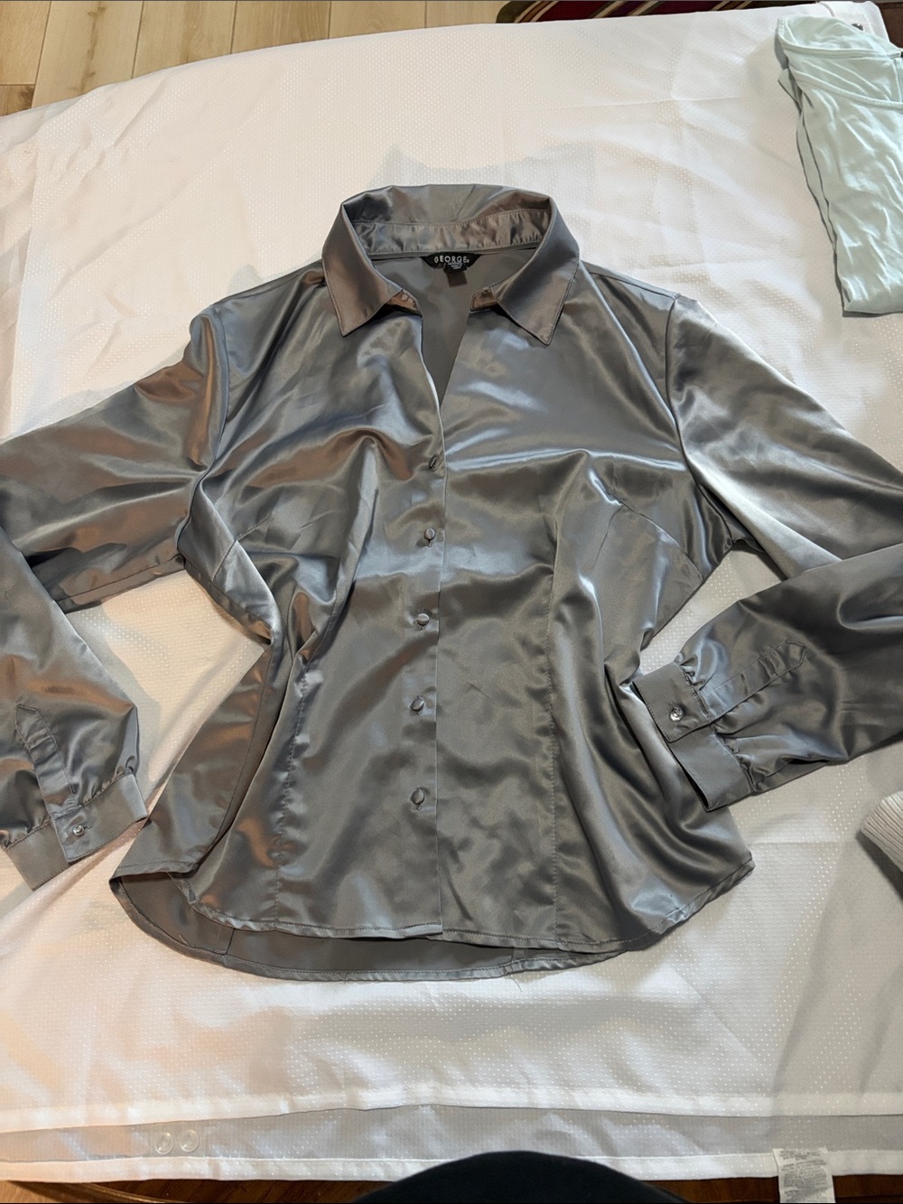 Vintage Gray Button Up Blouse